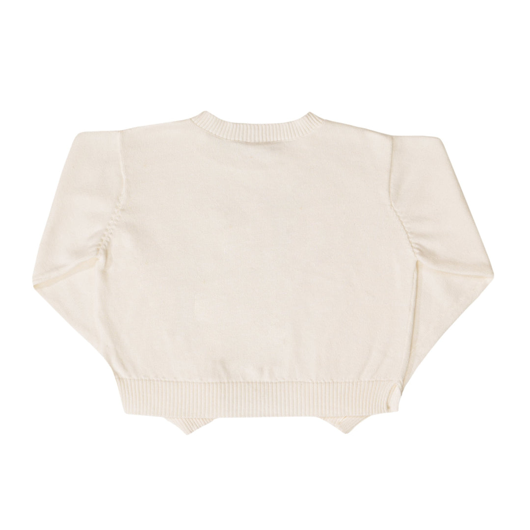 Stella Sweater - Cream Knit / Love Embroidery