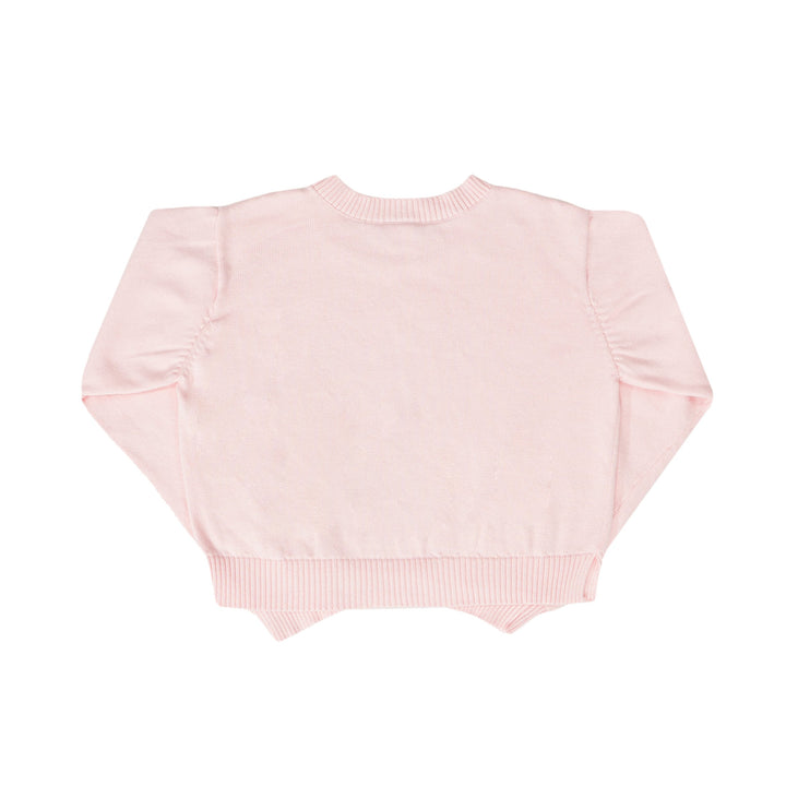 Stella Sweater - Pink Knit / White Heart