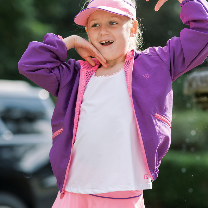 Wendy Windbreaker - Purple / Pink Zipper & Lining