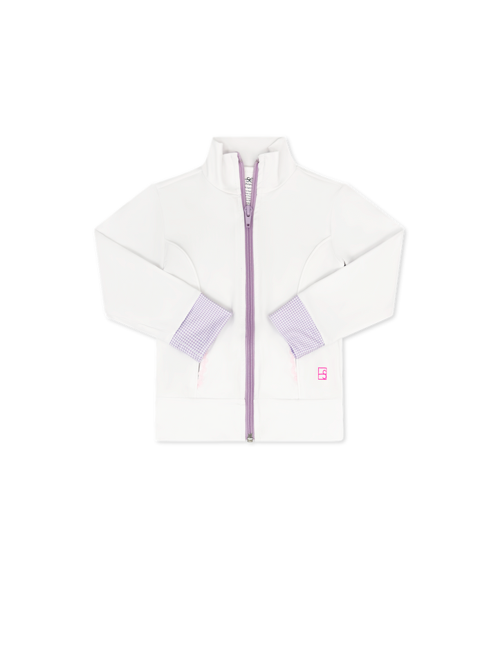 Juliet Jacket - Pure Coconut, Petal Purple Minigingham