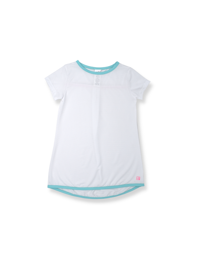 Lindsay Long T - Pure Coconut, Totally Turquoise