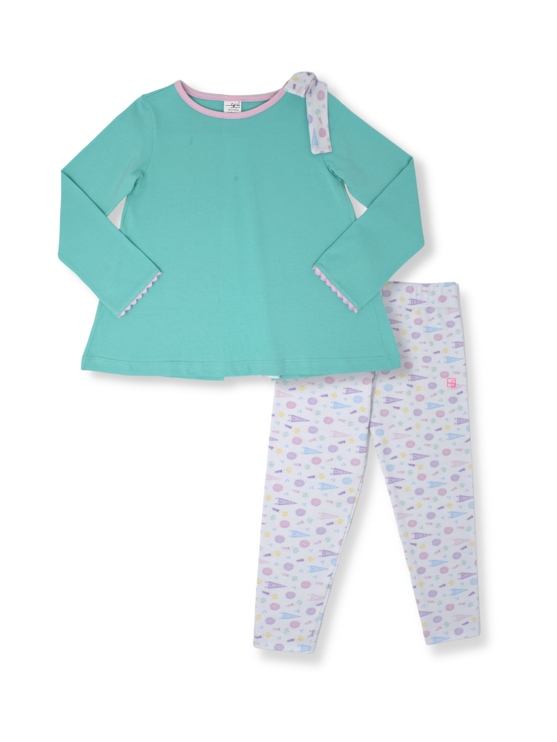 Caroline Legging Set LS - Totally Turquoise, Cheer