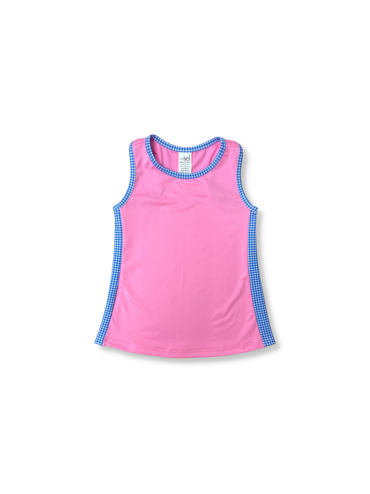 Riley Tank - Flamingo Pink, Resort Royal Minigingham