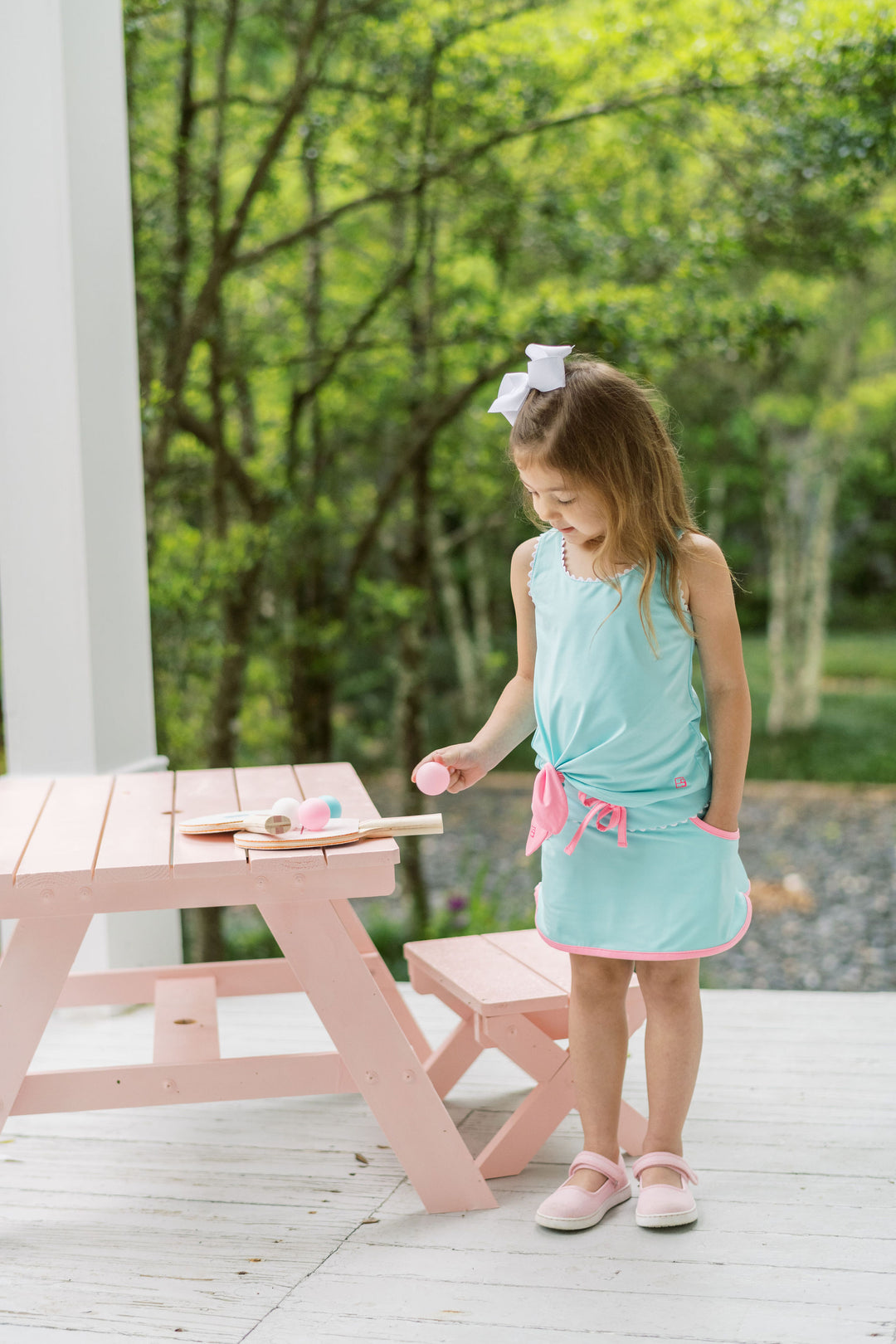 Tiffany Skirt - Totally Turquoise, Flamingo Pink