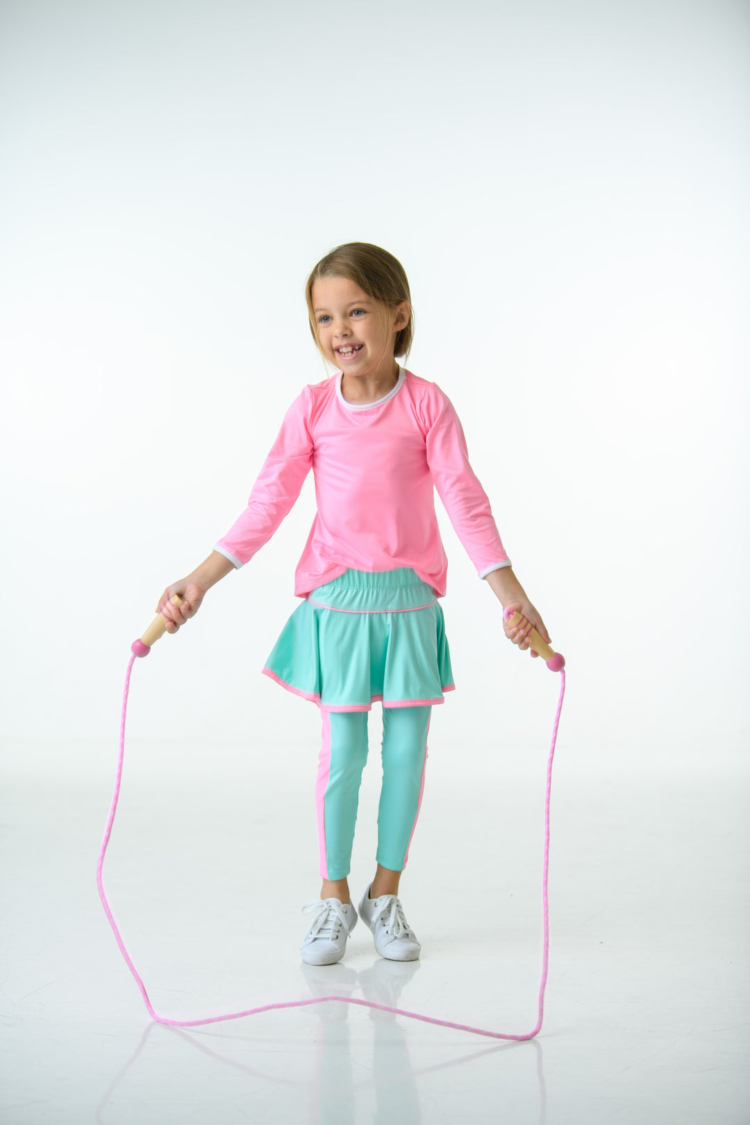 Mallory Legging/Skirt - Flamingo Pink, Totally Turquoise