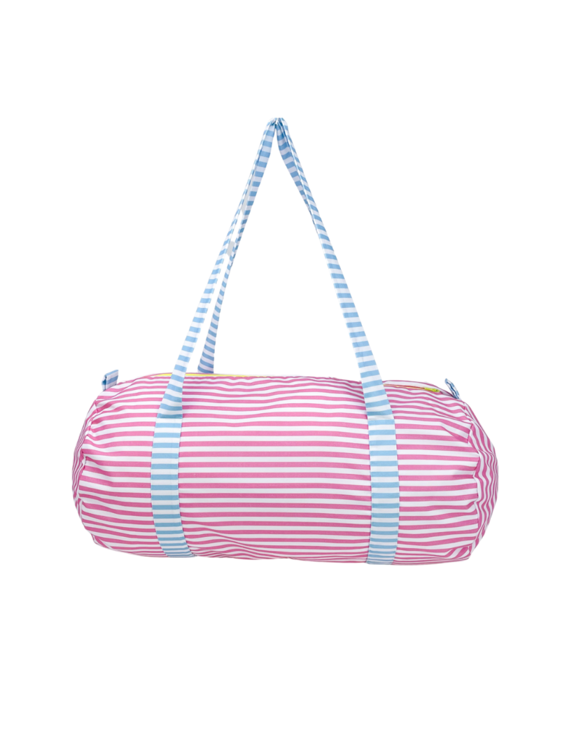 Overnight Duffle Bag - Pink Sunny Day Stripes / Blue Sunny Day Stripes