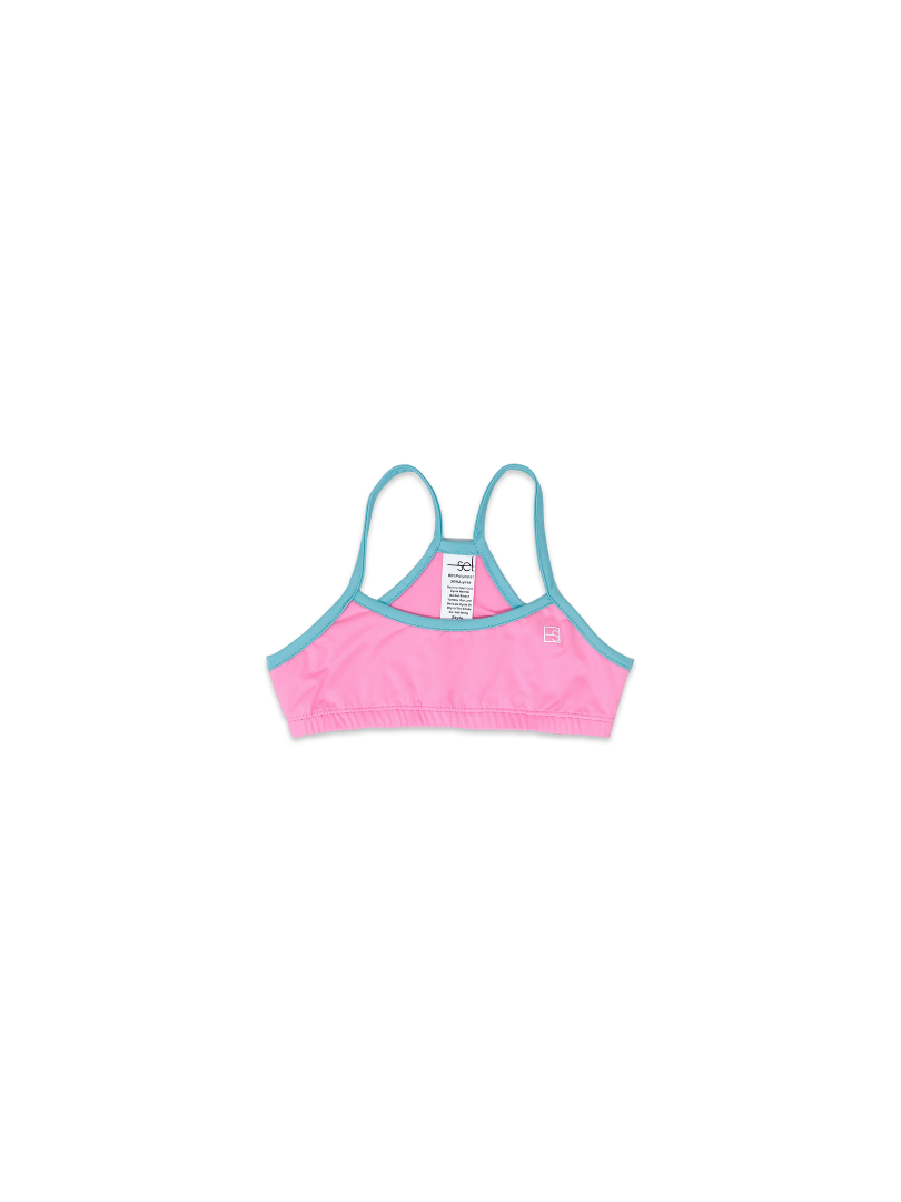 Briana Sports Bra - Flamingo Pink, Totally Turquoise