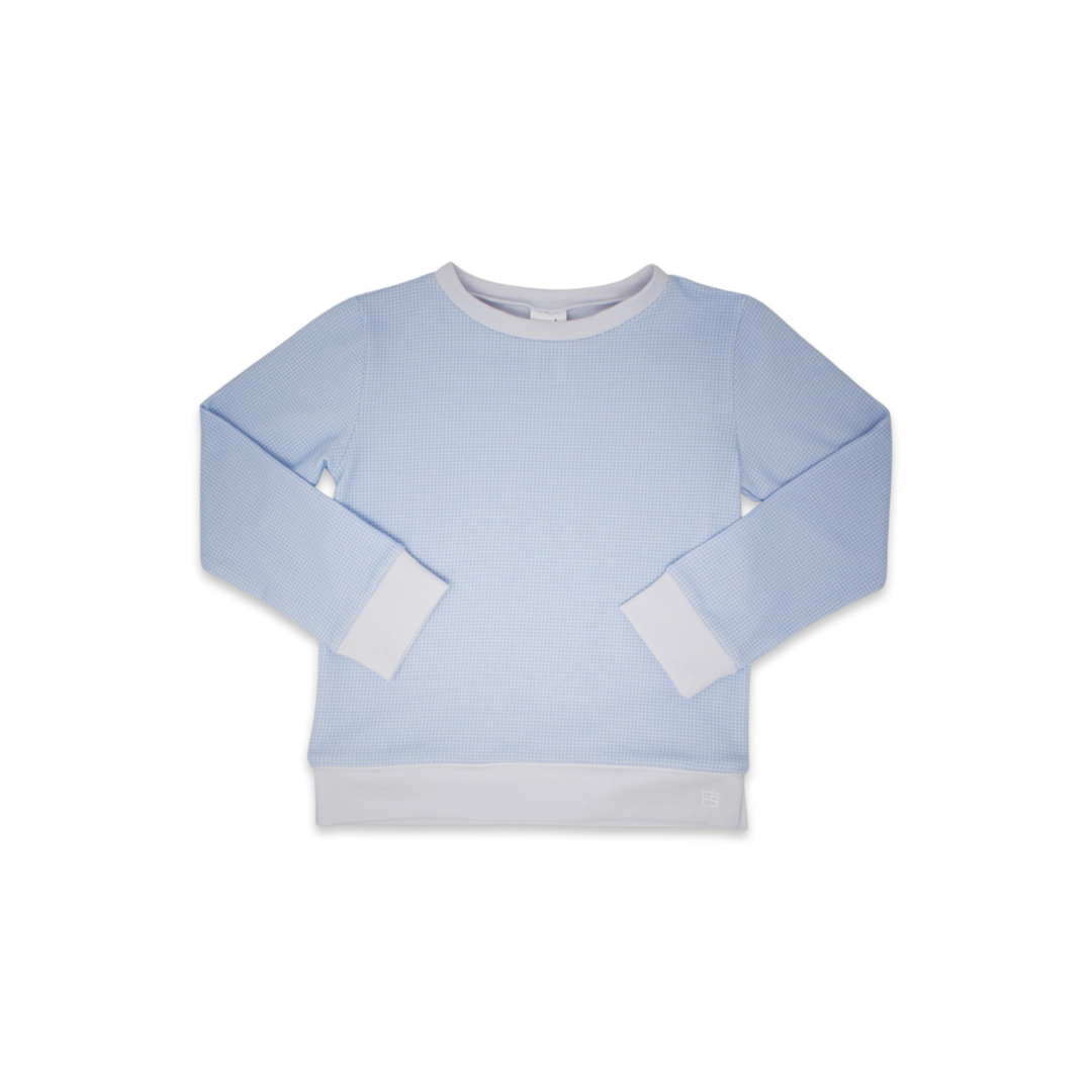 River Jogger Top -  Cotton Candy Blue Minigingham