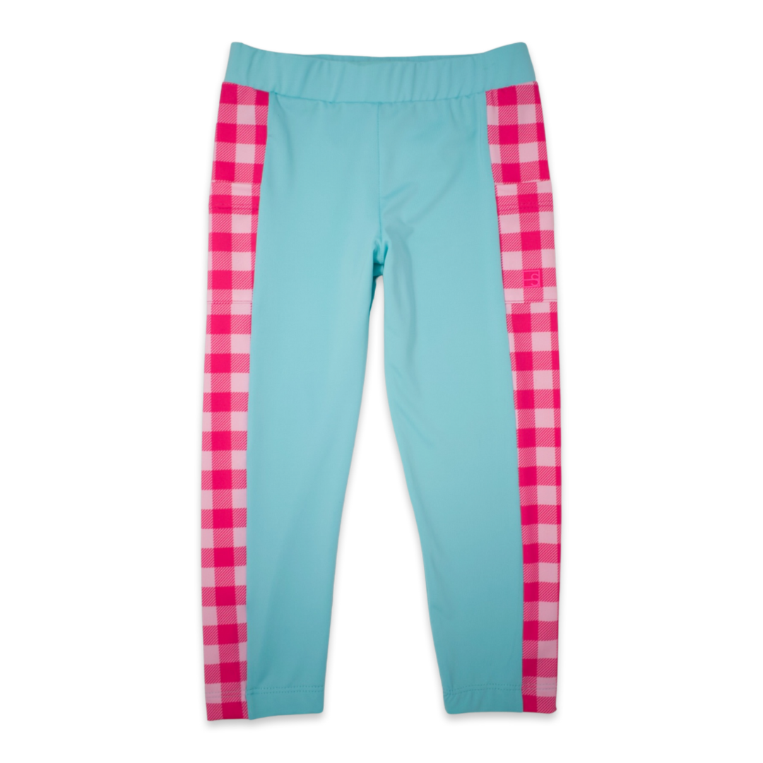 Lila Legging - Totally Turquoise, Power Pink Buffalo Check