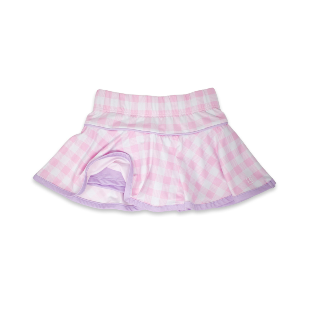 Quinn Skort - Cotton Candy Pink Buffalo Check