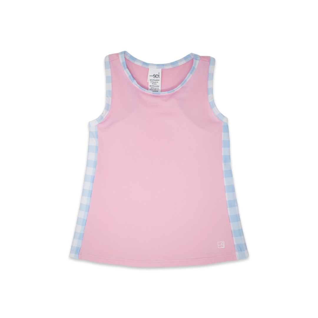 Riley Tank - Cotton Candy Pink, Cotton Candy Blue Buffalo Check