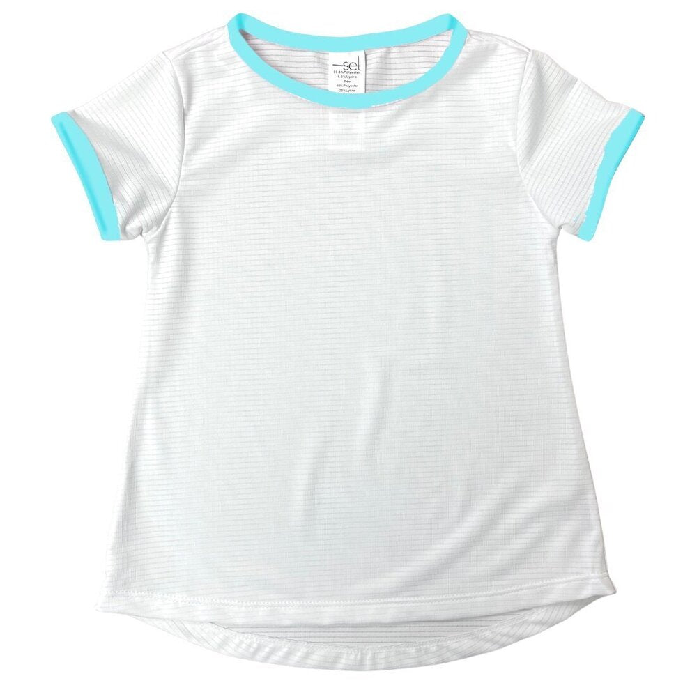 Bridget Basic T - Pure Coconut, Totally Turquoise