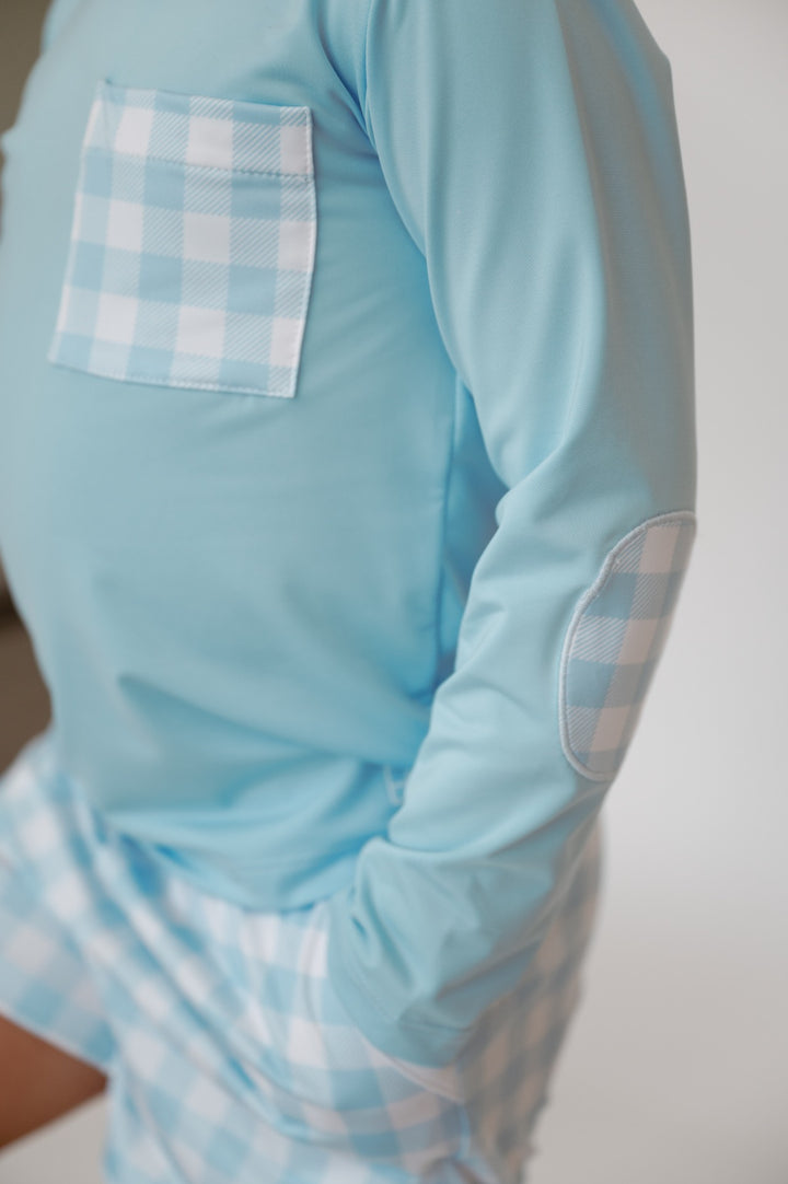 Charlie Shirt, Long Sleeve - Cotton Candy Blue, Cotton Candy Blue Buffalo Check Patch