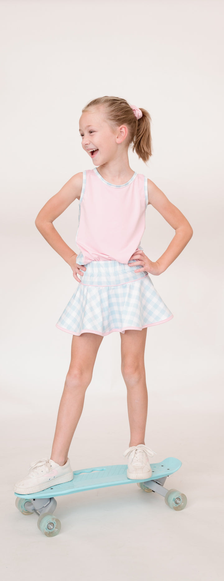 Riley Tank - Cotton Candy Pink, Cotton Candy Blue Buffalo Check