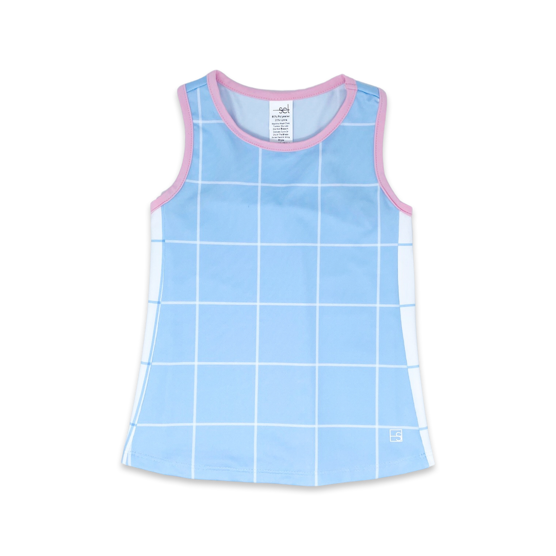 Riley Tank - Blue Windowpane, Blue Windowpane