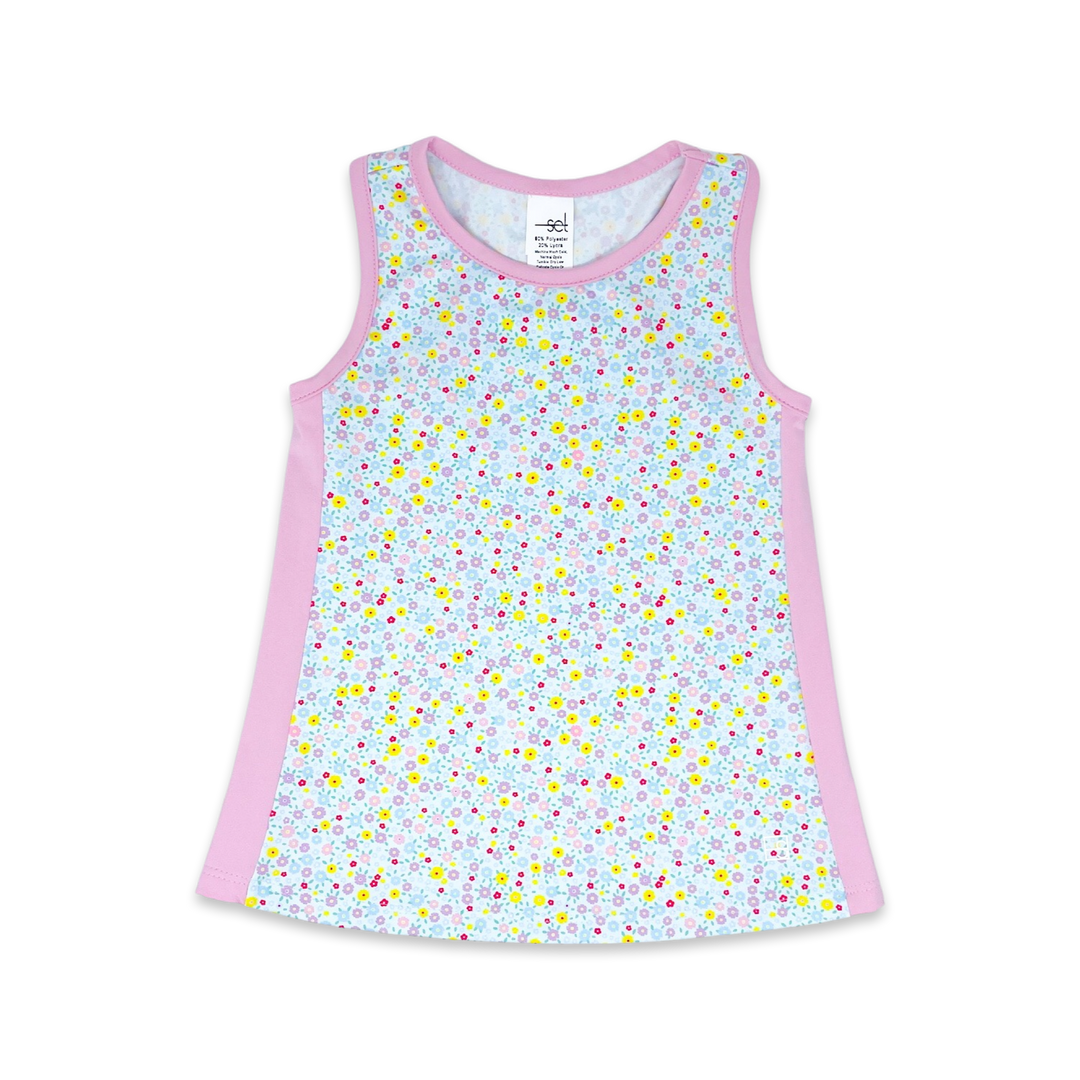 Riley Tank - Itsy Bitsy Floral, Cotton Candy Pink