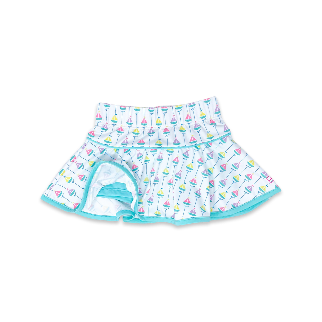 Quinn Skort - Seaside Sails, Turqoise