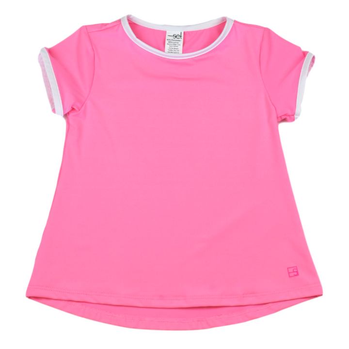 Bridget Basic Tee - Flamingo Pink, Pure Coconut