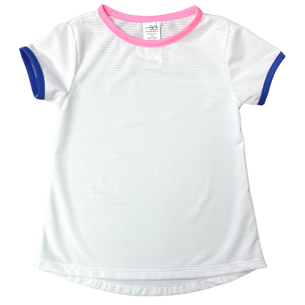 Bridget Basic T - Pure Coconut, Flamingo Pink, Resort Royal