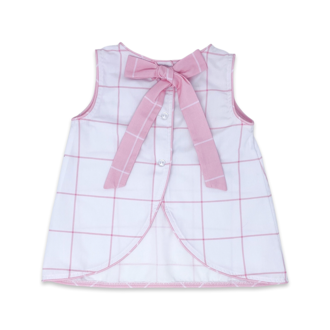 Channing Top - Pink Windowpane