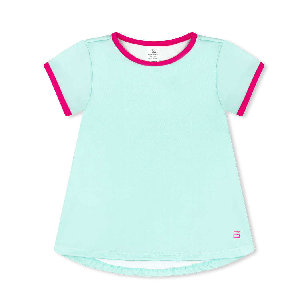 Bridget Basic T - Cool Mint, Power Pink