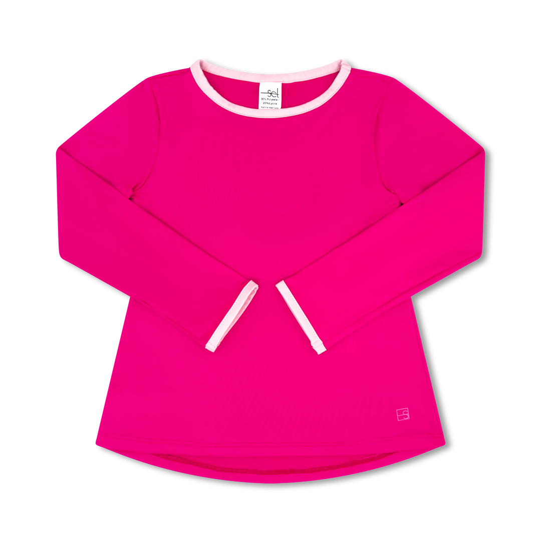 Bridget Basic T Long Sleeve - Power Pink, Cotton Candy Pink