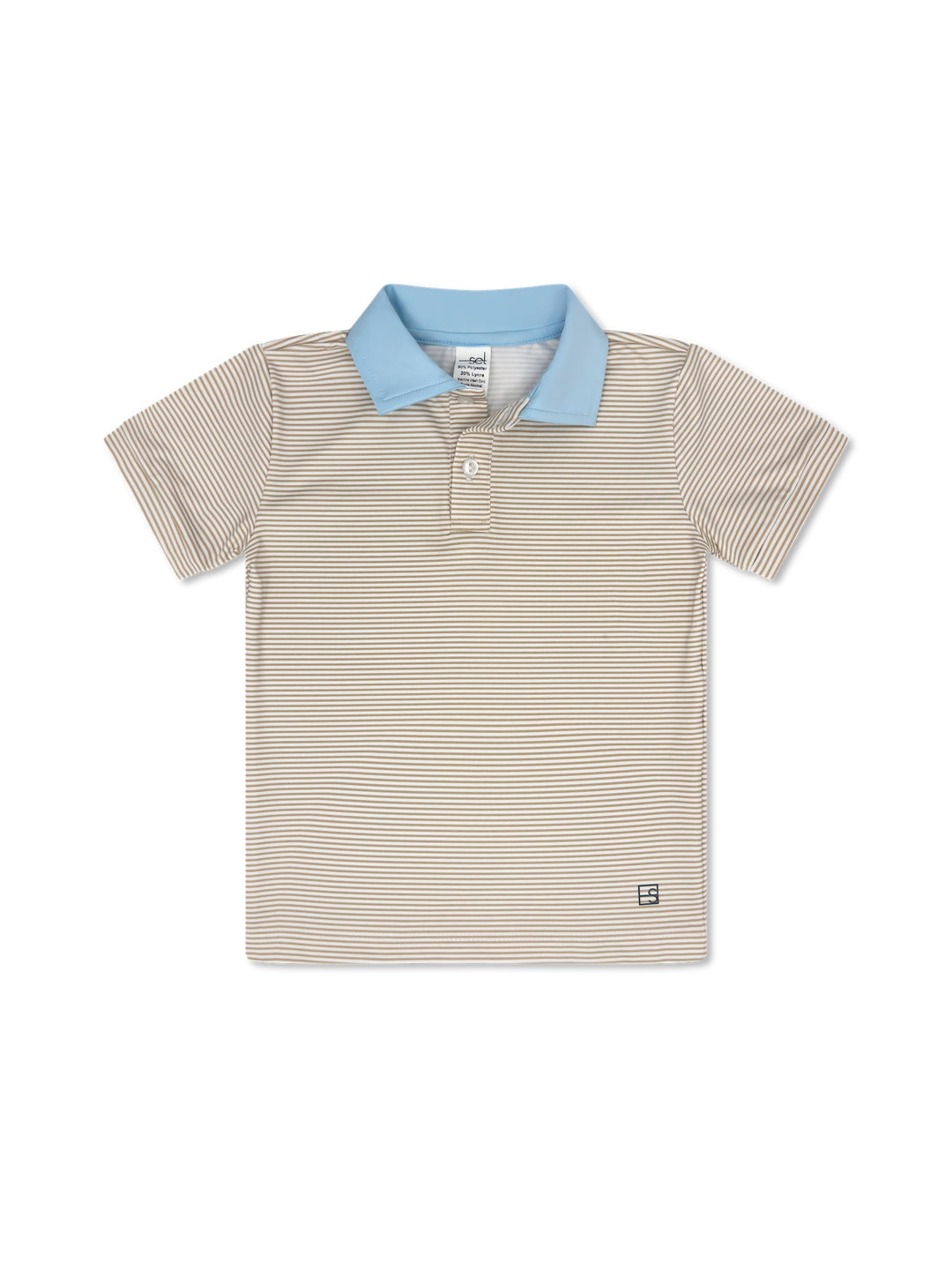 Parker Polo - Sandstone Ministripe, Cotton Candy Blue