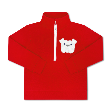 Hayden Half Zip - Candy Apple Red, Bulldog