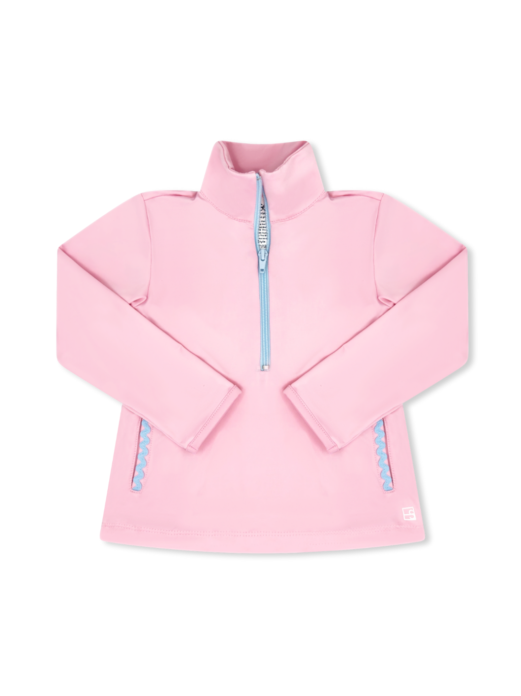 Heather Half Zip - Cotton Candy Pink, Cotton Candy Blue Ric Rac