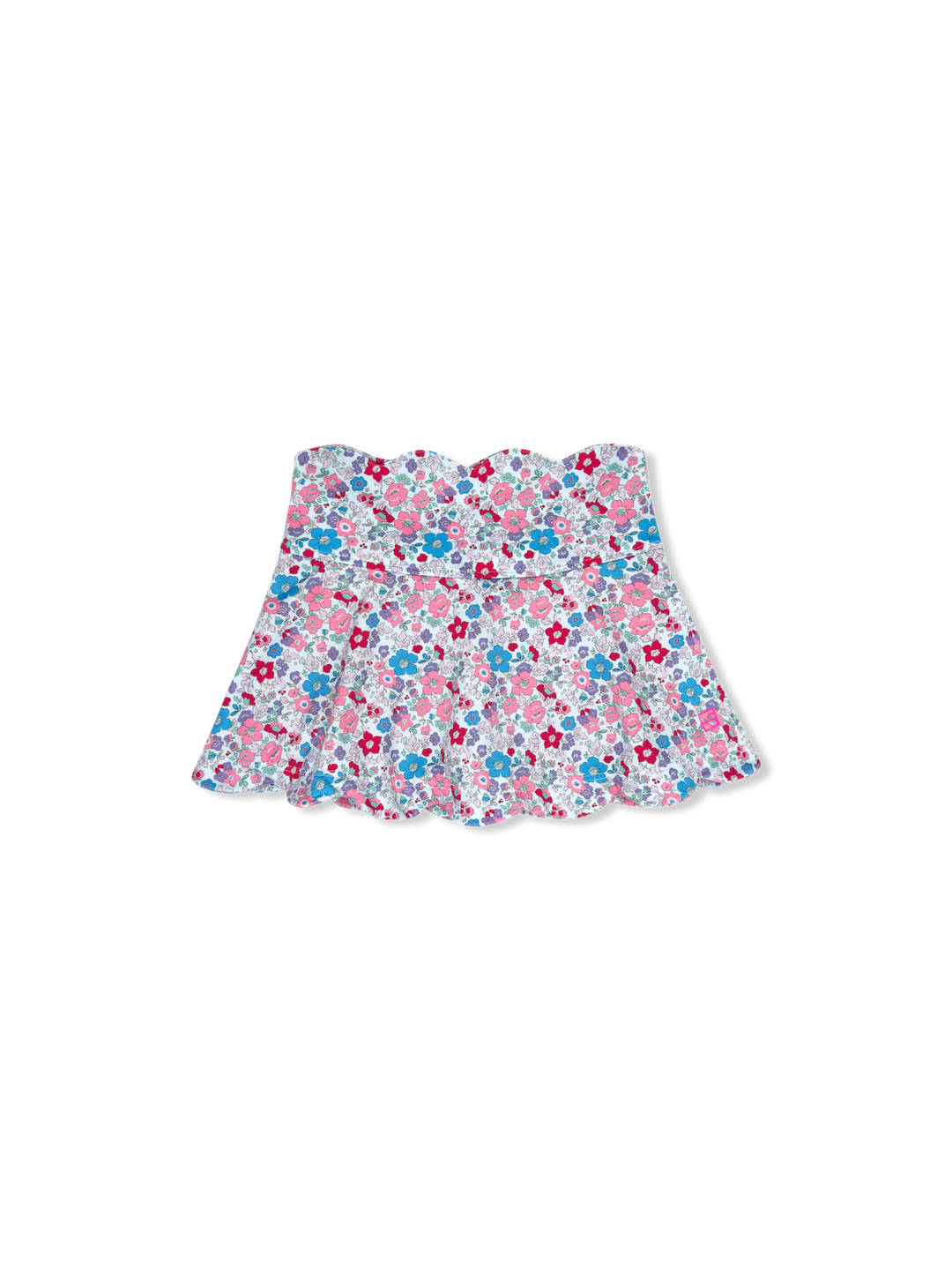 Zoe Scallop Skort - Bloomberry Floral, Power Pink