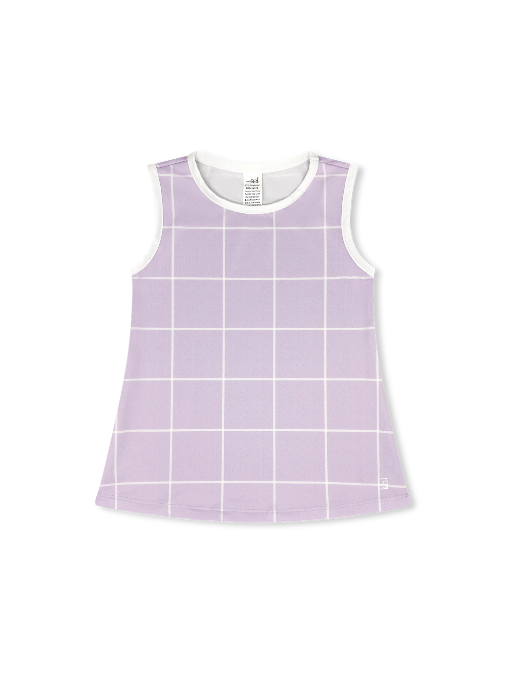 Tori Tank - Petal Purple Willington Windowpane, Pure Coconut